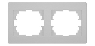 Kanlux Logi dvojnásobný vodorovný rámeček stříbrný 25236
