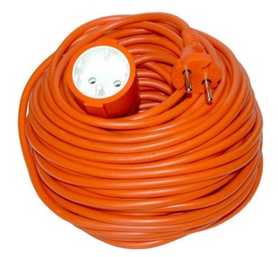 Solight prodlužovací kabel - spojka, 1 zásuvka, oranžová, plochá, 30m, PS28